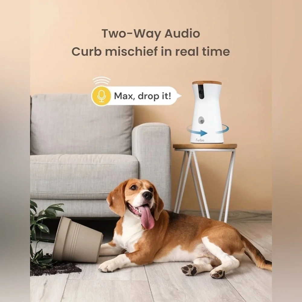 Furbo 360° Dog Camera Pet Monitor w Treat Toss Bark Alerts